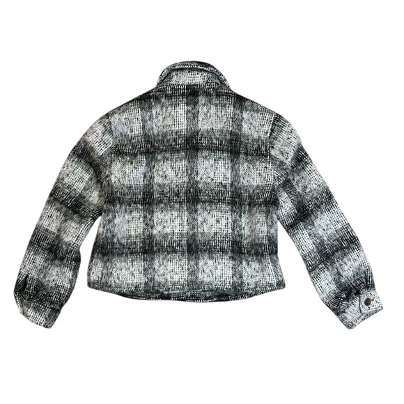 And now this green gray plaid meadowland cropped shacket jacket - Picture 3 of 7